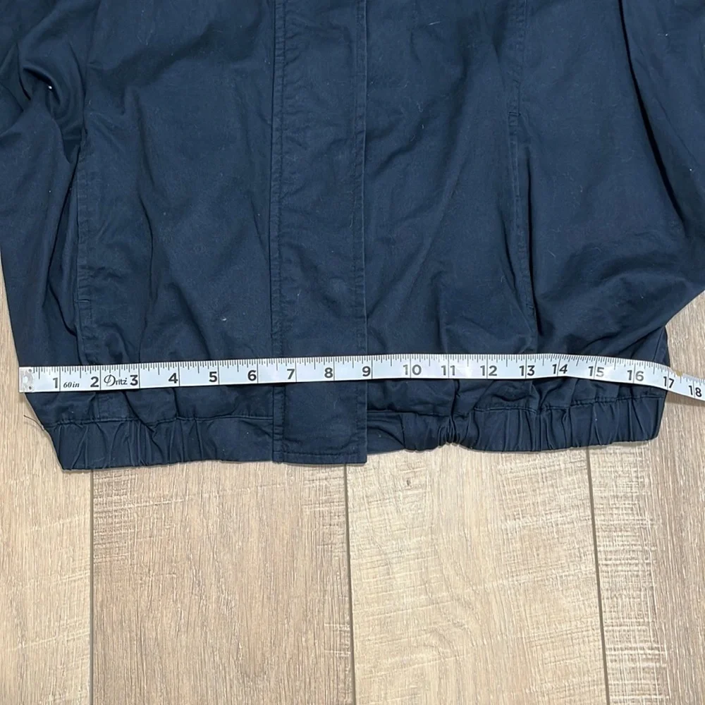 TRF Collection Zara Hooded Crop Jacket with Pockets Navy Blue Med - Picture 13 of 14
